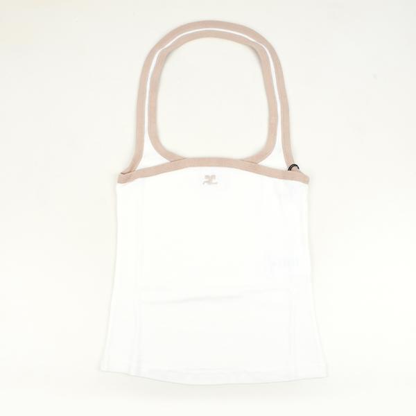 Courreges クレージュ デコルテタンクトップ  224JT0301JS0070 新品キャミソール 並行輸入品　イタリア正規品
