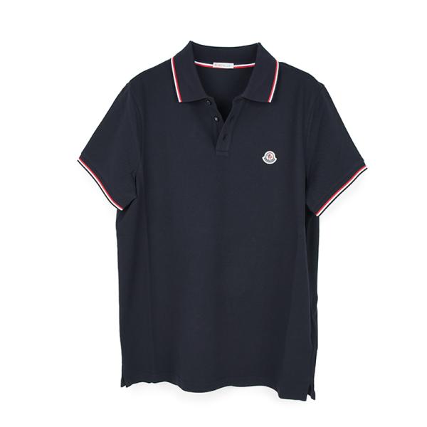 早い者勝ち‼️希少MONCLER ネイビー ポロシャツ MONCLER（モンクレール） ネイビー半袖ポロシャツ メンズ イタリア正規