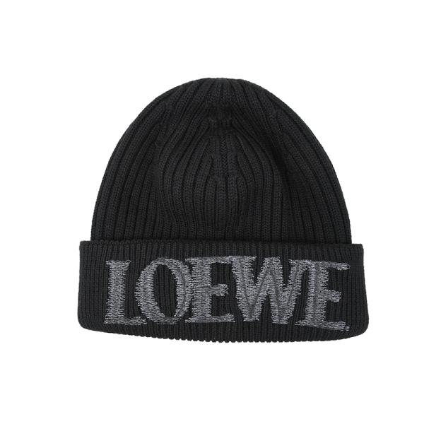 LOEWE ロエベ ブラックニットキャップ ビーニー 新品 F540257X23 1100 並行輸入品 イタリア正規品