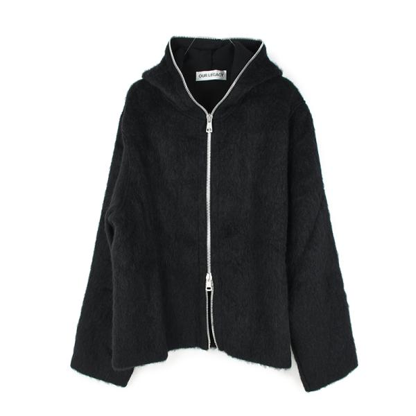 OUR LEGACY アワーレガシー FULL ZIP HOOD BLACK-HAIRY-WOOL ジップアップフーディ メンズ ニット パーカーM4243FBH イタリア正規品 新品 メンズ 並行輸入品