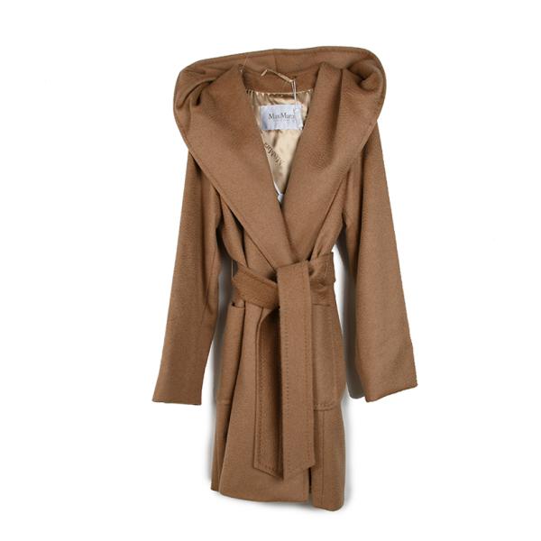 Max Mara マックス マーラ RIALTO フードキャメルコート リアルト] ピュア キャメル フーデット コート, camel | 