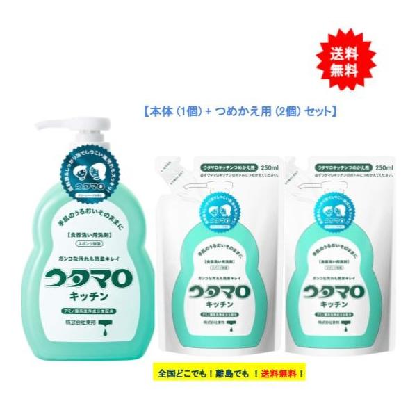 ウタマロ キッチン (300ml) × 1個 + つめかえ用 (250ml) × 2個 [セット]【送料無料】
