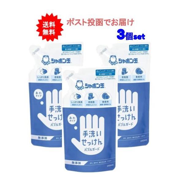 3個セット 手洗いせっけん バブルガード あわタイプ つめかえ用 250ml 送料無料