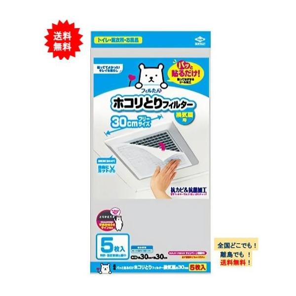 フィルたん ホコリとりフィルター 換気扇用 30cm フリーサイズ (5枚入) × 1個 【送料無料】