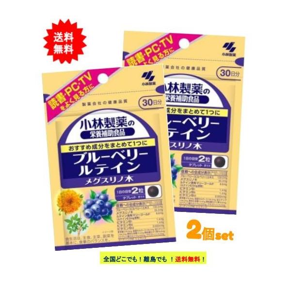 ブルーベリー ルテイン メグスリノ木 60粒 (30日分) × 2個セット 【送料無料】