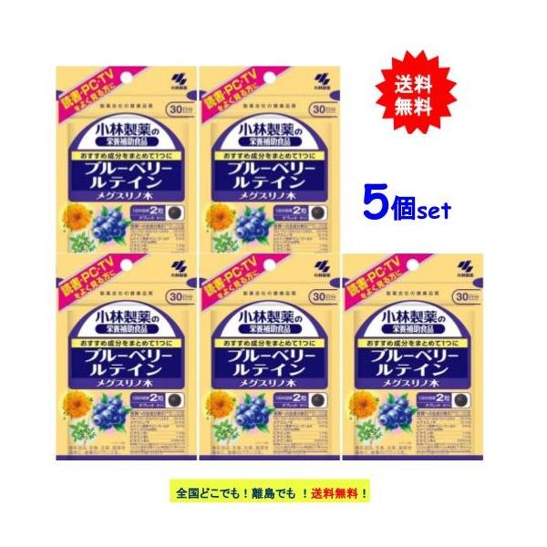 ブルーベリー ルテイン メグスリノ木 60粒 (30日分) × 5個セット 【送料無料】