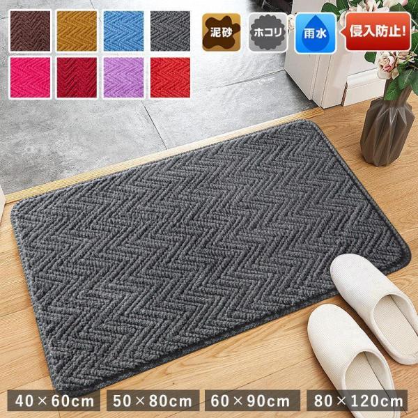 業務用 玄関マット 屋外 屋内 泥落とし 泥除け 40×60 50×80 60×90 80×120 吸水 洗える 滑り止め ドアマット 玄関