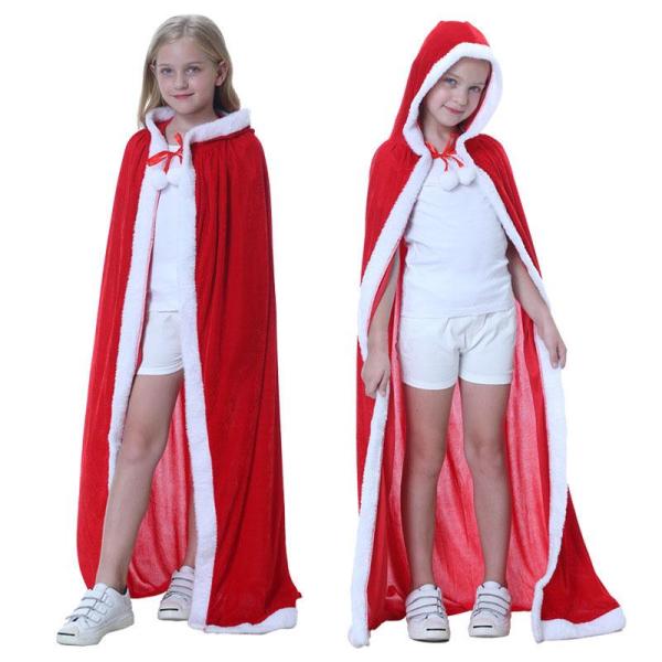 サンタ キッズコスプレ フード付き ゴージャス マント ローブ サンタ コスチューム サンタ 子供用 プレゼント女 暖かい 女の子