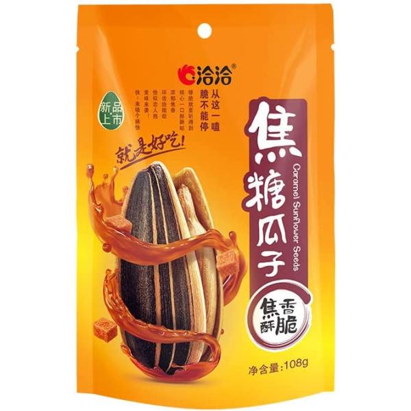 【洽洽 焦糖瓜子 108g】カラメル味 チャチャ 食用ひまわりの種 瓜子 洽洽瓜子 中華菓子