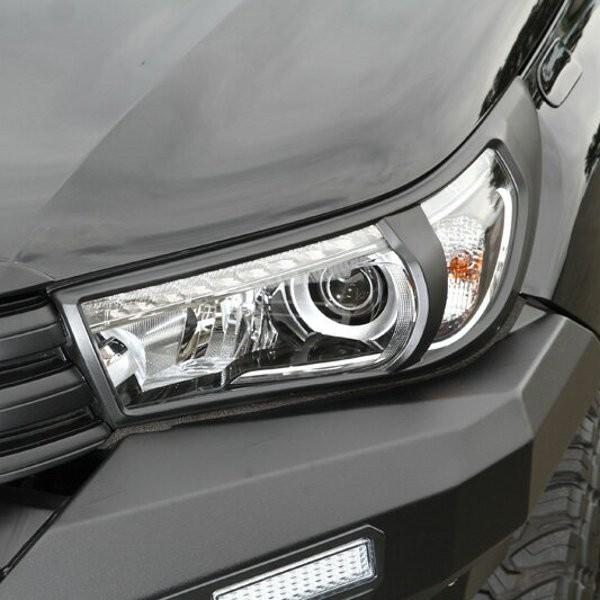 トヨタ ハイラックス　スモークヘッドライトカバー ハイラックス前期Z用 ヘッドライトカバー ダークスモーク