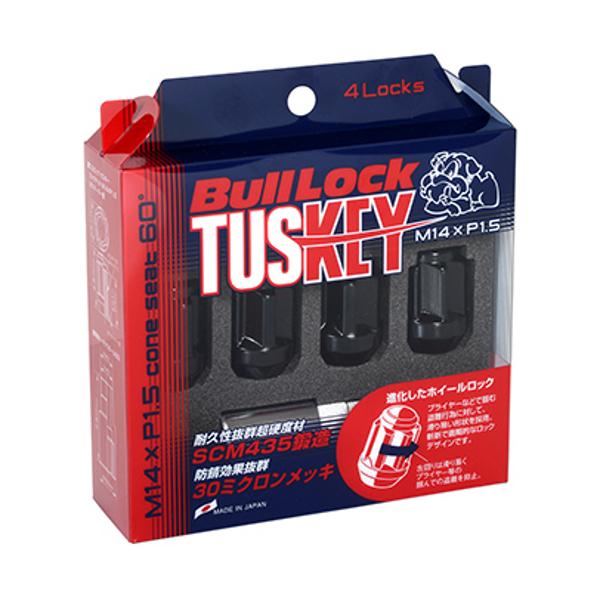 [ロック4個セット] [M14] BullLock TUSKEY 黒ロックナット