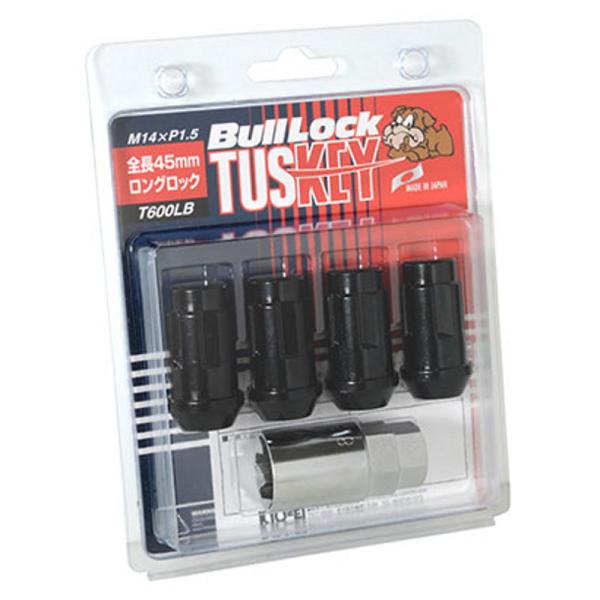 [ロック4個セット] [M14] BullLock TUSKEY ロング黒ロックナット