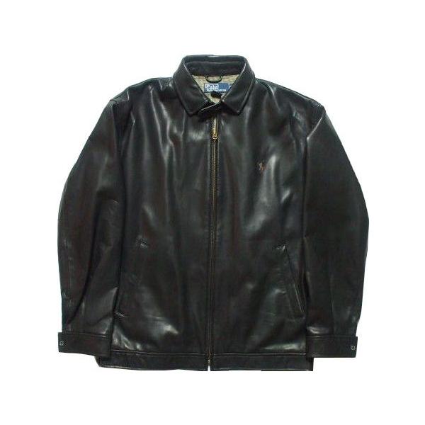 ラルフローレン 本革製 レザージャケット 黒 ブラック メンズ Polo