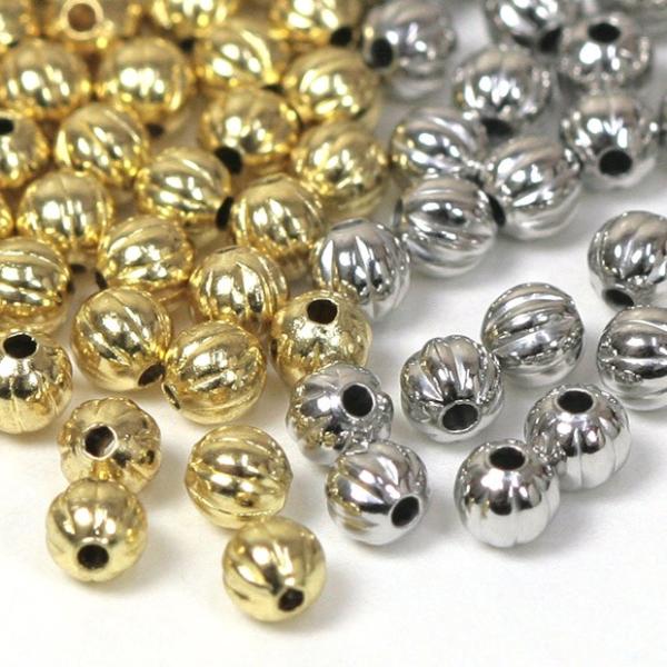 ビーズ メタルビーズ 3mm ゴールド・シルバービーズ｜メタル