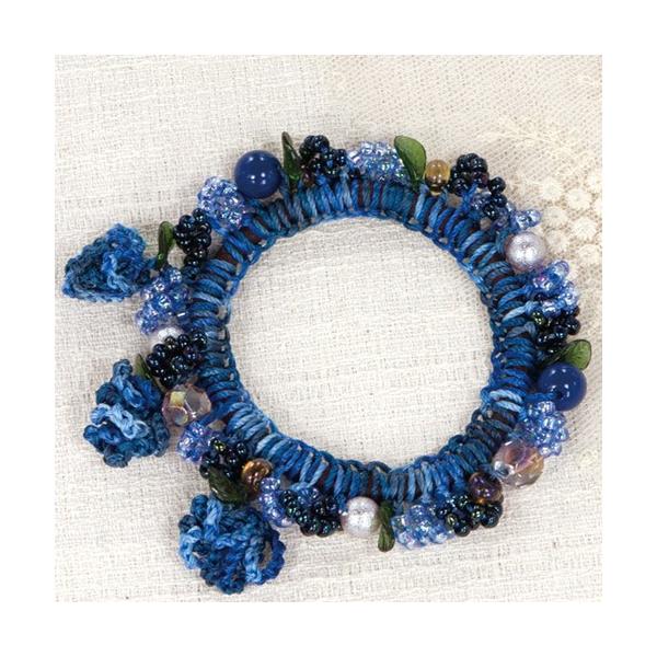 シュシュ  ヘアゴム  ビーズ  マーブルブルー シュシュ ヘアゴム ビーズ マーブルブルー