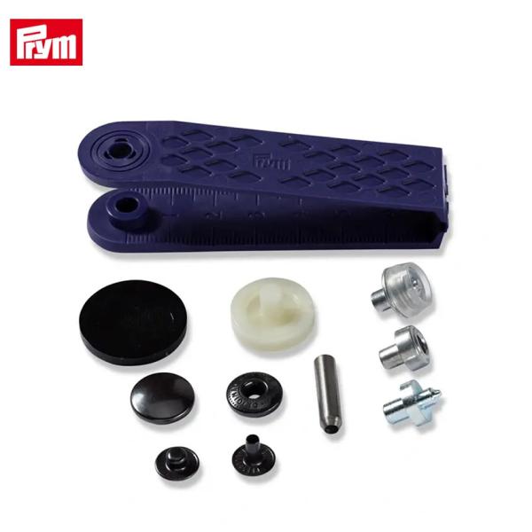 Prym プリム 脱着しやすい アノラックスナップ 15mm BK ブラック 10組 取付けコマ付き 390302 | バッグ ポーチ パーツ 材料 用品 手芸 クラフト 手作り 裁縫