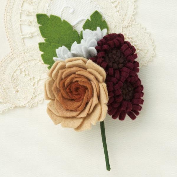 フェルトで作るお花コサージュ アンティーク ローズ Pob 4 フエルト キット フェルト アクセサリー 手作り サンフエルト ピエニシエニ フラワー ブローチ 手芸材料の通販シュゲールyahoo 店 通販 Yahoo ショッピング