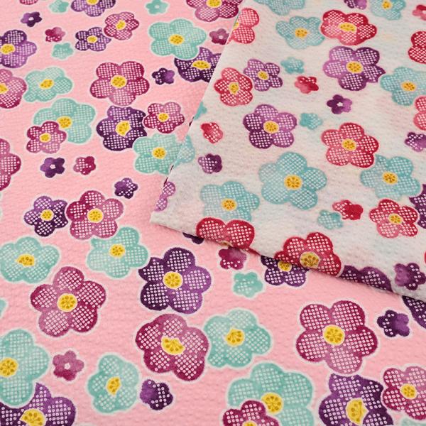 リップルプリント ぼたん花 50cm単位｜切売り 切り売り 生地 布 布地