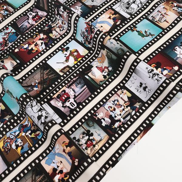 生地 布 ディズニー ミッキー&amp;フレンズ フィルム柄 インクジェットプリント オックス 50cm単位 | 切売り 切り売 ◎PUSH キャラ生地◎