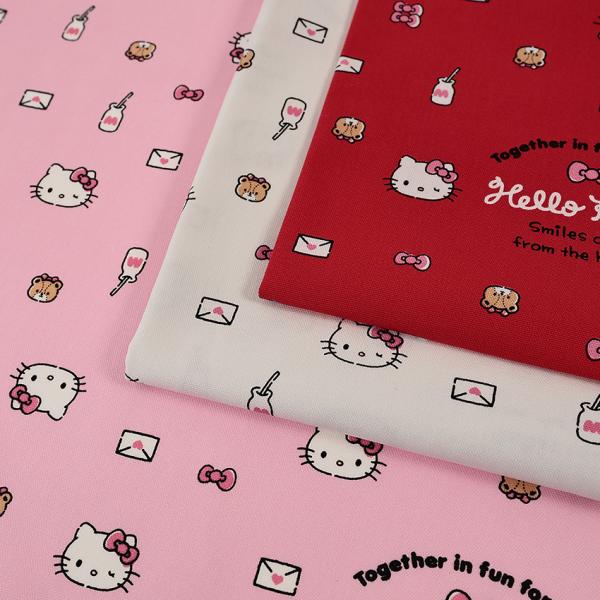 生地 布 サンリオ ハローキティ ふんわり オックス 50cm単位 | 切売り 切り売り 布地 キャラクター かわいい キティちゃん