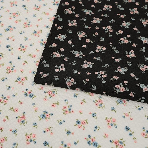 生地 布 小花柄 リップル 50cm単位 | 切売り 切り売り 布地 花柄 フラワー柄 小柄 涼しい じんべい ゆかた