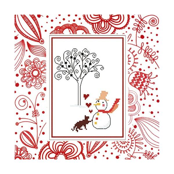 hJ ALbg Marie Coeur Chaton et bonhomme de neige