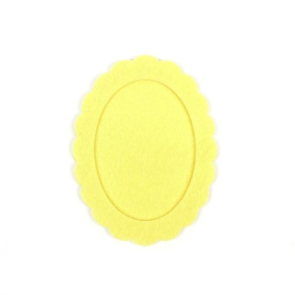 hJ hイz RICO Felt frame yellow oval 10.5×14cm