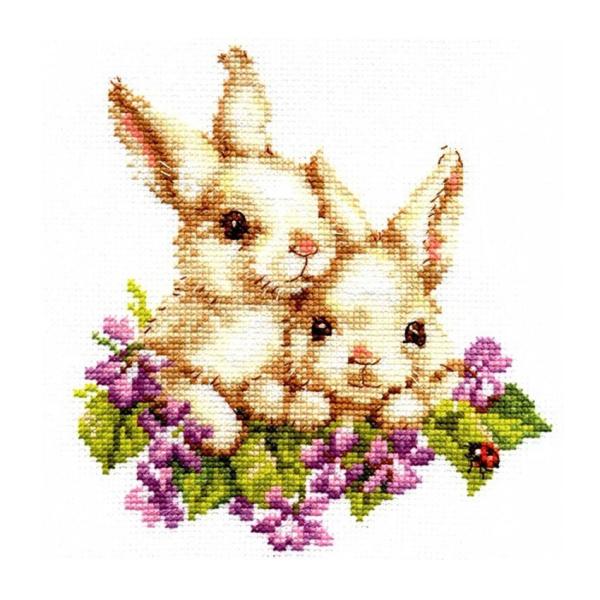 刺繍 アリサ Twin Rabbits ふたごのうさぎ ｜ クロスステッチ