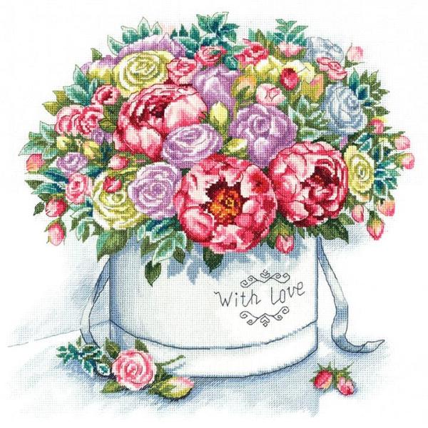 AhJLbg PANNA Peonies in a Hat Box nbg{bNX̃sIj[ ߂ābC-7058 ԑ v[g