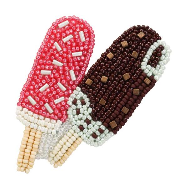 チェコスロバキア　ブローチ　出品未使用　まとめて Harapeko BROOCH アイスキャンディー HCA20//4 | ビーズ刺しゅう