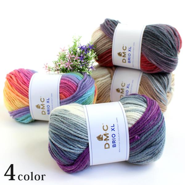 DMCならではの美しいカラーグラデーションのウール混毛糸。ソフトな極太。トルコ製。■重量・形状・糸長（m）…100g玉巻（約155m）■品質構成 …アクリル80％・ウール20％■棒針の号数… 6.5mm(14〜15号)■かぎ針の号数 …6....