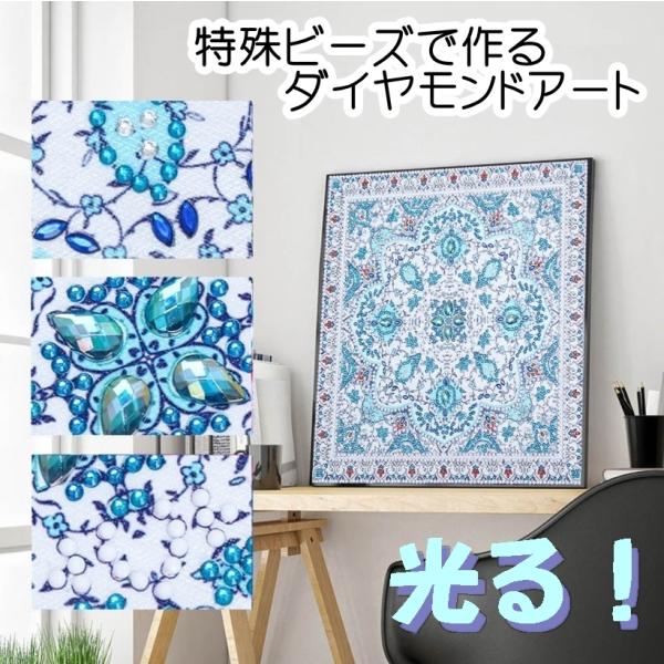 ダイヤモンドアート 特殊ビーズ 光る ルミナスビーズ 幾何学模様