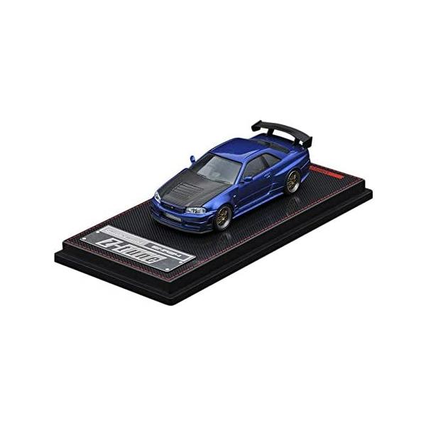 イグニッションモデル　ニスモ　Z-tune ブルー PGM-NEWMODEL 1/64 Nismo R34 GT-R Z-tune Metallic Blue With