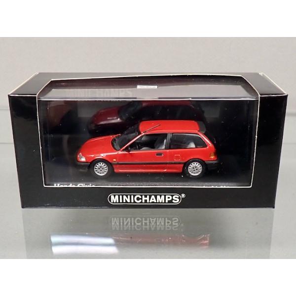ミニチャンプス 1/43 ホンダ シビック 1990 レッド : シューストック