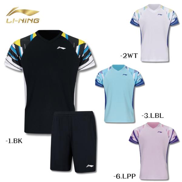 リーニン バドミントン ウェア LI-NING JUNIOR ゲームシャツ+ハーフパンツセット AATW036 2026年カタログ商品