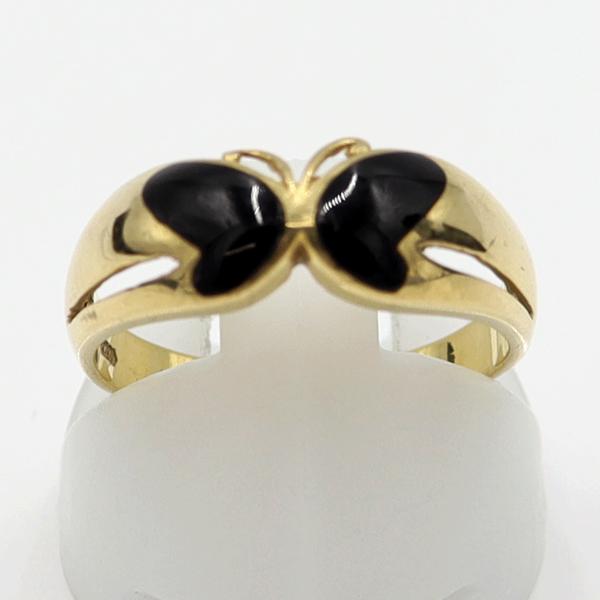 K18 蝶々とリボンのリング　約11号 11号 バタフライ/蝶モチーフ リング・指輪 K18ゴールド 18金 2.5