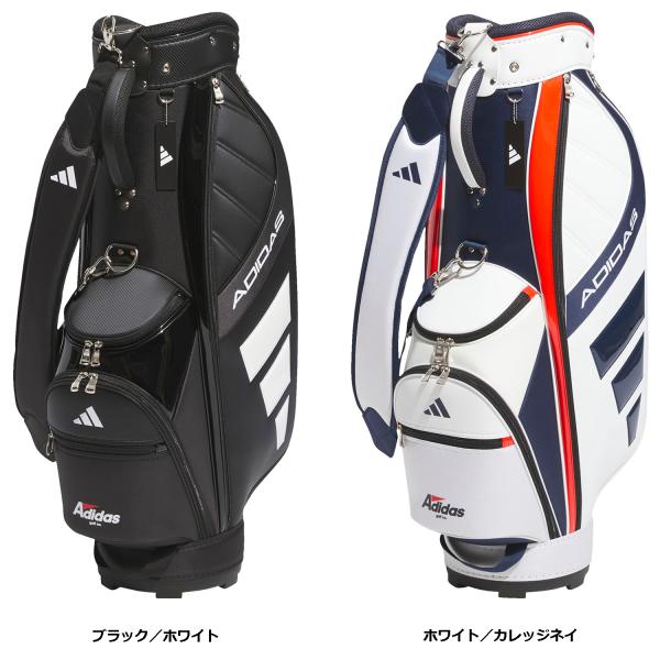 adidas キャディバッグ ホワイト/ブラック adidas アディダス キャディバッグ 5分割 軽量 ブラック×ホワイト