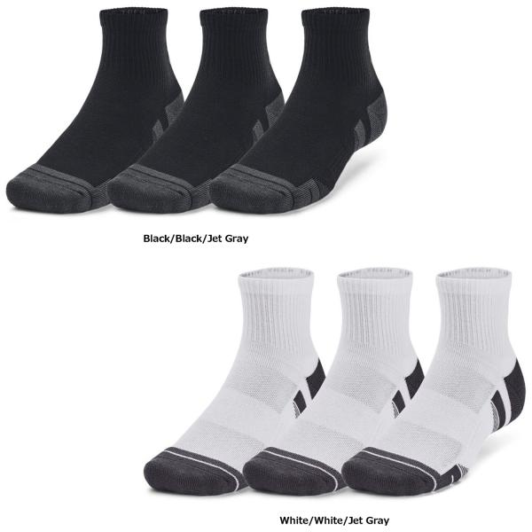 アンダーアーマー UNDER ARMOUR UAパフォーマンステック クオーター ソックス 3足セット メンズ レディース 靴下 吸汗 速乾 通気性 トレーニング 部活動 クラブ 運動 ふくらはぎ丈  1379510　クオーター(ふくらはぎ...