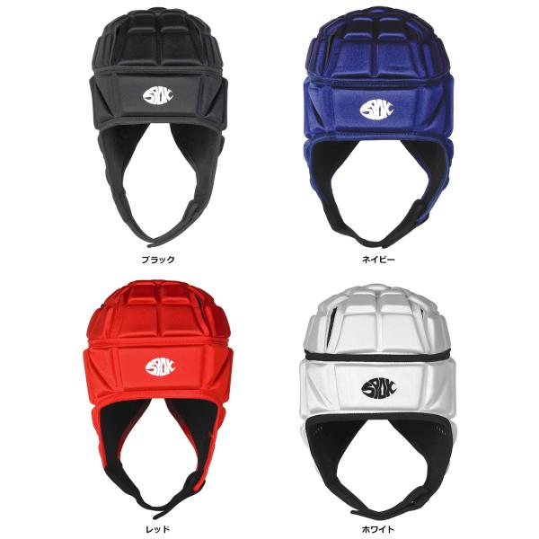 マイン mine RUGBY HEADGARD EB8005　あごストラップはフィット感を高める調整可能なベルクロ仕様。チームメイトの掛け声も聞き取りやすい耳穴を配置。頭部には通気性を促す HOLE を配置。後頭部の紐によりフィット感の調整...