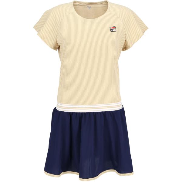 フィラ FILA ワンピース レディース ウィメンズ 女性 テニスウェア 半袖 スカート 吸水 速乾 UVカット メッシュ ドレス Aライン ヘリテージ サッカー