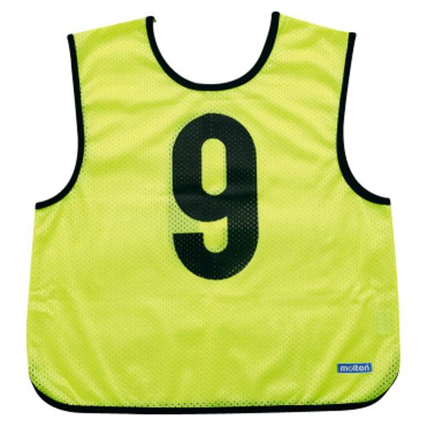 モルテン molten ゲームベスト 蛍光レモン 10枚組 番号 数字 ビブス 体育祭 リレー 陸上 クラス対抗 運動会 体育備品 サッカー クラス分け 陸上競技 10枚セット  GB0113KL molten（モルテン） ゲームベスト 蛍光レモン 10枚組 番号 数字 ビブス