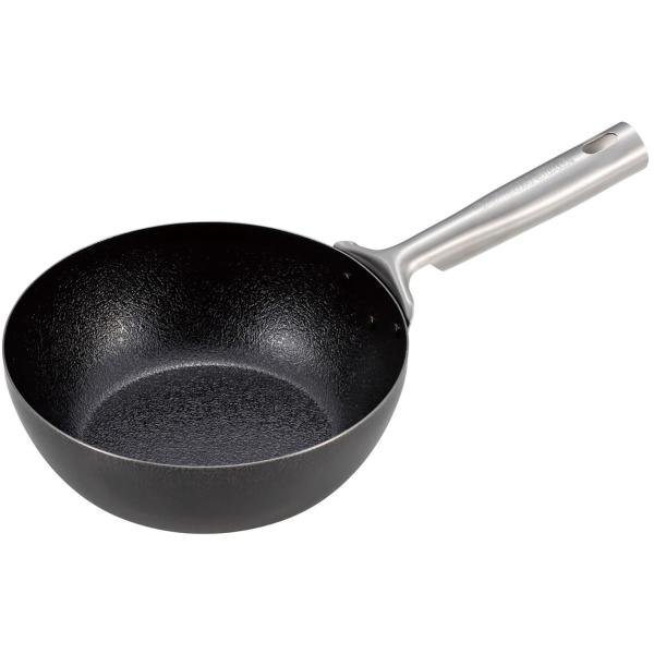 キャプテンスタッグ CAPTAIN STAG ファイバーライン 本格炒め鍋 20CM 深型  UG1579　アウトドア　キャンプで本格炒め料理。マルチに使える小ぶりで深型の炒め鍋。こげにくい、ファイバーライン加工。ファイバーライン加工とは、...