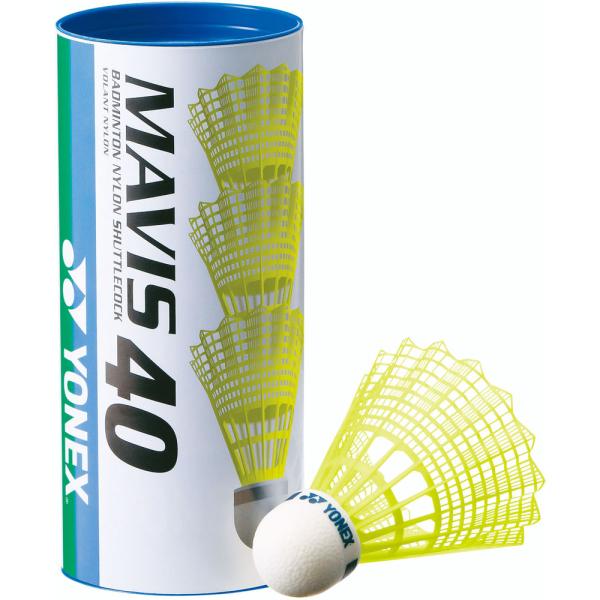 ヨネックス YONEX メイビス 40 1筒3個入 MAVIS MIDDLE シャトル ナイロン 合成コルク 経済性重視 羽 部活 クラブ 練習 トレーニング 試合 大会 合宿  M40CBP 004　バドミントン 　ナイロンシャトルは耐久...