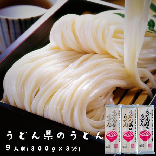 うどん 讃岐うどん 送料無料 乾麺 うどん県のうどん ９食 300gx3パック お取り寄せグルメ 長期保存 特産品 セール しあわせ製麺 udonken9nin