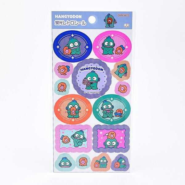 ハンギョドン 蛍光レトロシール チェック   サンスター文具 Sanrio 正規品