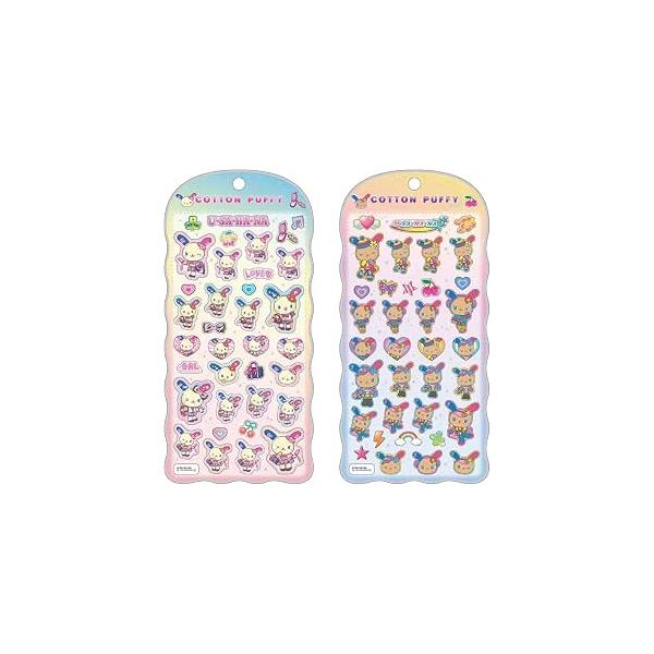 ウサハナ コットンパフィーシール コギャル ポップギャル ぷっくり 2点セット   クラックス