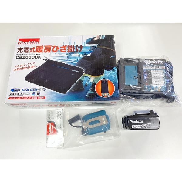 マキタ □マキタ 充電式 暖房ひざ掛け CB200DBK (黒/紺) +