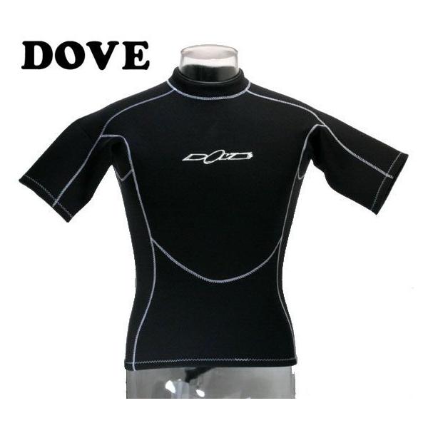 【DOVE】 ダブ  MEN'S SHORT SLEEVE TOPPER DS-7： BLACKxWHT-STITCH