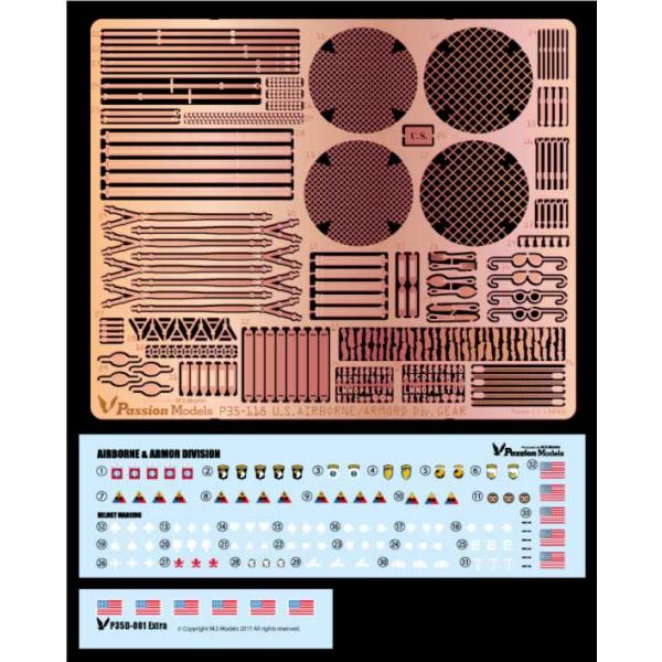 【SALE】パッションモデル 1/35 P35-118 WWII アメリカ空挺兵、機甲兵ギア&デカールセット