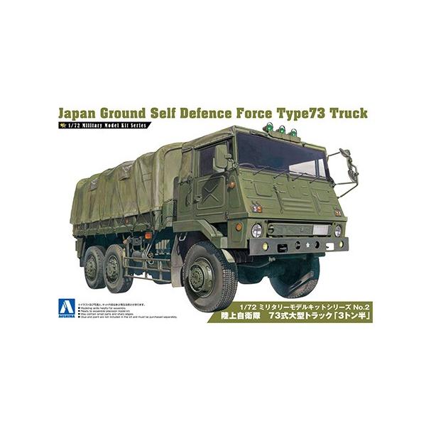 【SALE】アオシマ 1/72 ミリタリーモデルキットシリーズNo.2 陸自73式大型トラック「3t半」